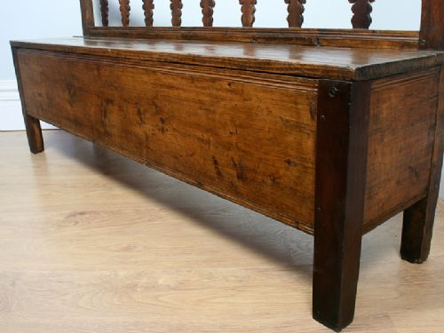 fig 6. French 6ft Breton Pine Box Settle Bench (Circa 1860)