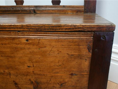 fig 7. French 6ft Breton Pine Box Settle Bench (Circa 1860)