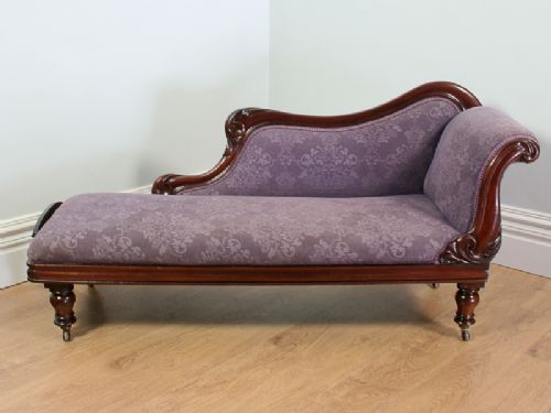 fig 1. Victorian Mahogany Upholstered Chaise Longue