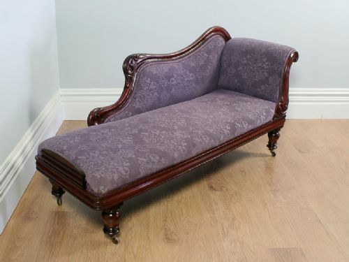 fig 2. Victorian Mahogany Upholstered Chaise Longue