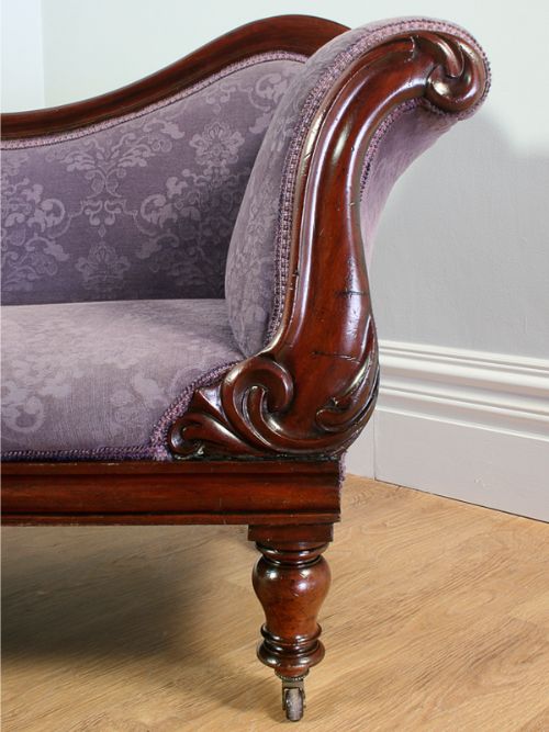 fig 3. Victorian Mahogany Upholstered Chaise Longue