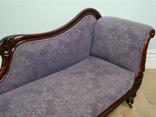 fig 4. Victorian Mahogany Upholstered Chaise Longue