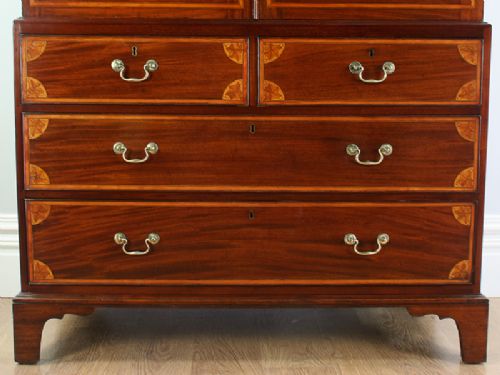 fig 4. Flame Mahogany Regency Inlaid Two Door Linen Press Hanging Cupboard