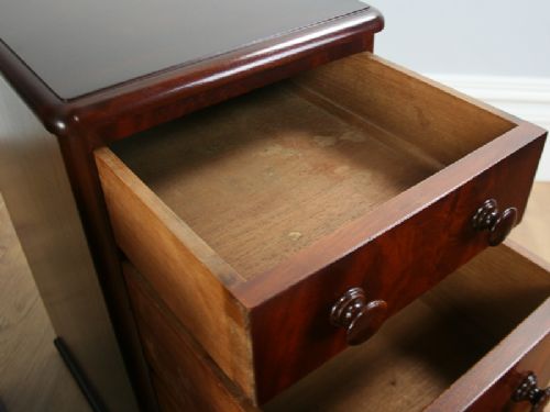 fig 5. Pair of Antique Victorian Flame Mahogany Bedside Chests (Circa 1860 - 1880)