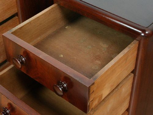 fig 6. Pair of Antique Victorian Flame Mahogany Bedside Chests (Circa 1860 - 1880)