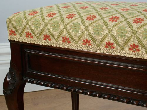 fig 5. Victorian Mahogany Piano Duet Box Stool (Circa 1880)