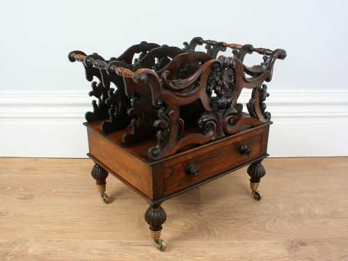 William IV Carved Rosewood Canterbury (Circa 1830)