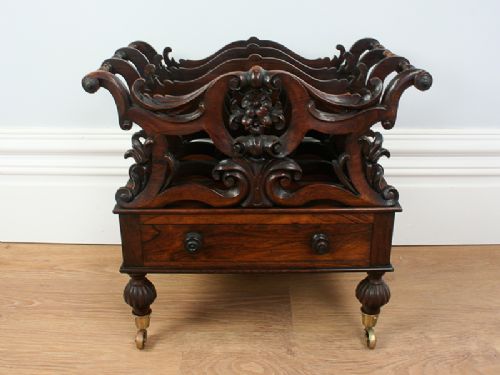 fig 1. William IV Carved Rosewood Canterbury (Circa 1830)