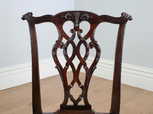 fig 3. Set of 8 Chippendale Style Carved Mahogany Dining Chairs (Circa 1900)