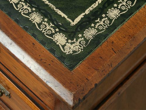 fig 7. 4ft Edwardian Walnut Leather Pedestal Office Desk