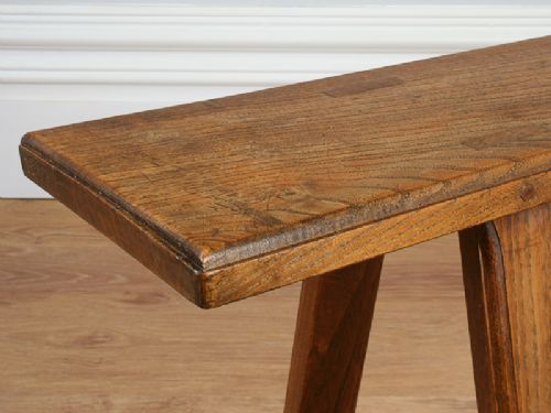 fig 4. Pair of 4ft 9” French Antique Elm Country Benches (Circa 1850)
