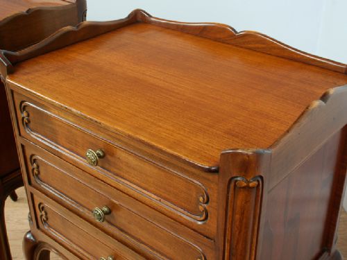 fig 6. Pair of French Louis XV1 Revival Cherry Wood Bedside Cabinets (Circa 1920)