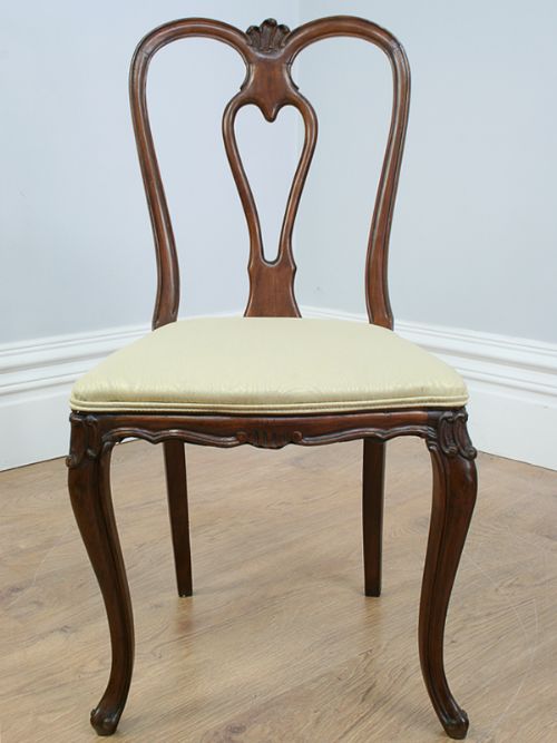 fig 3. Set of 6 Queen Anne Style Carved Walnut Dining Chairs