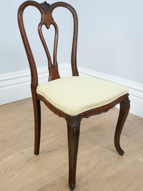 fig 4. Set of 6 Queen Anne Style Carved Walnut Dining Chairs