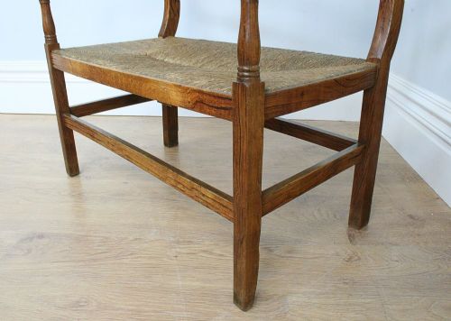 fig 7. French Cherry Provincial Rush Seated Couch (Circa 1880)