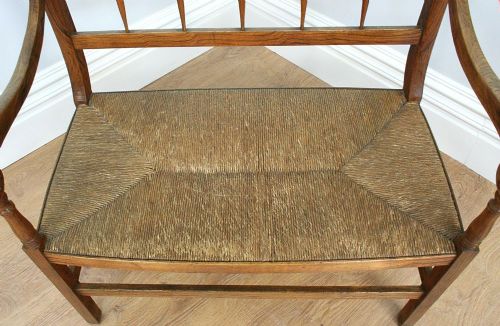 fig 8. French Cherry Provincial Rush Seated Couch (Circa 1880)
