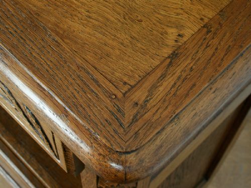 fig 6. Pair of French Carved Oak Bedside Cabinets (Circa 1900 - 1920)