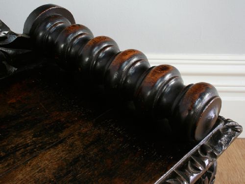 fig 8. Victorian Carved Oak Hall Seat Bench (Circa 1880)