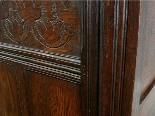 fig 5. Small Antique Oak Charles II Westmorland Press Food Cupboard (Circa 1680)