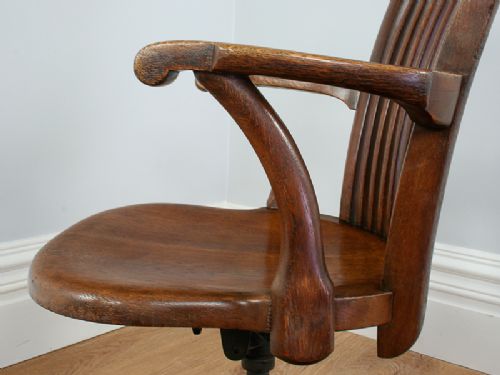 fig 6. Edwardian Oak Revolving Office Armchair (Circa 1900)