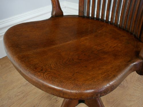 fig 8. Edwardian Oak Revolving Office Armchair (Circa 1900)