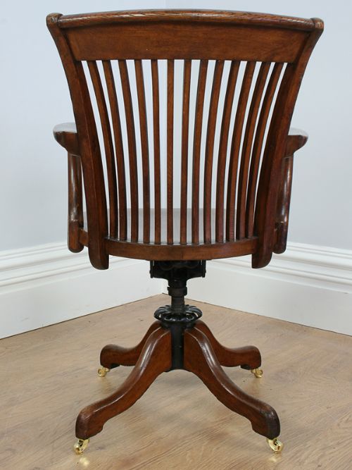 fig 4. Edwardian Oak Revolving Office Armchair (Circa 1900)