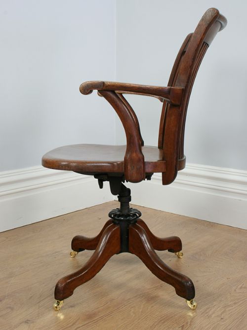 fig 5. Edwardian Oak Revolving Office Armchair (Circa 1900)