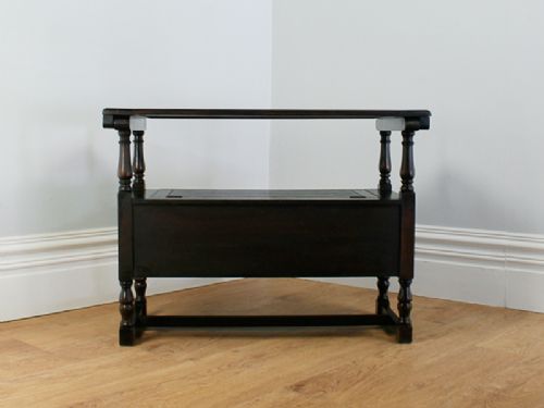 fig 6. Tudor Style Carved Oak Monks Bench (Circa 1900)