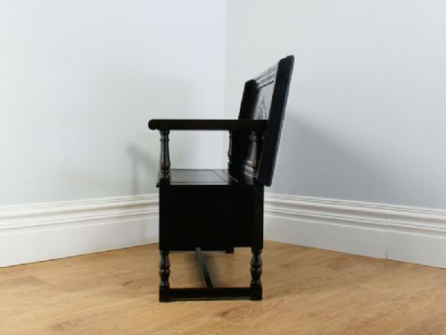 fig 8. Tudor Style Carved Oak Monks Bench (Circa 1900)