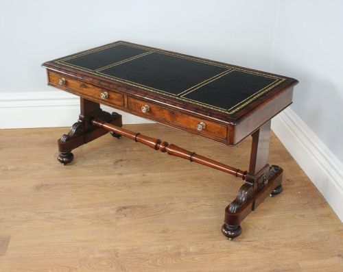 William IV Rosewood & Leather Writing Library Table (Circa 1830 - 1840)