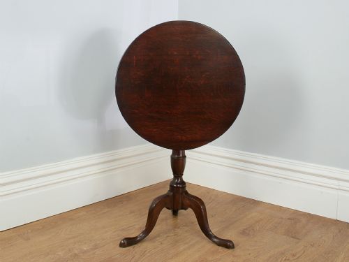 George III Oak English Oak Tilt Top Tripod Table (Circa 1780)