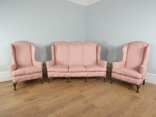 Three Piece Edwardian Carolean Style Suite (C. 1900)
