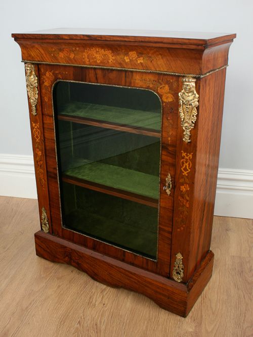 fig 1. Burr Walnut Inlaid Victorian Pier Cabinet (Circa 1850)