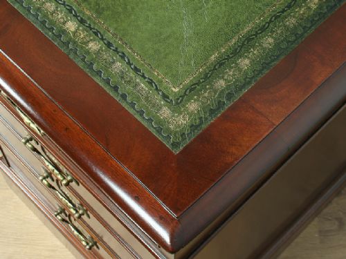 fig 4. Large Victorian 6ft x 4ft Mahogany Leather Partners Pedestal Desk 