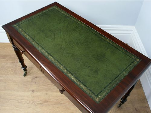 fig 5. Victorian Mahogany 3½ft Leather Writing Table