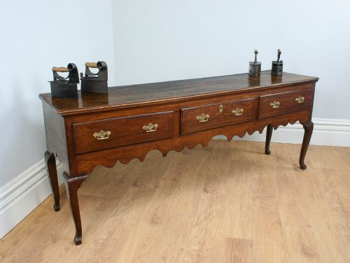 George III Oak 7ft Border Counties Dresser Base (C. 1780)