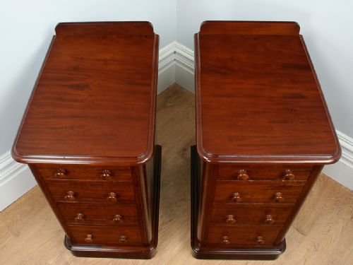 fig 2. Pair of Antique Victorian Mahogany Bedside Chests