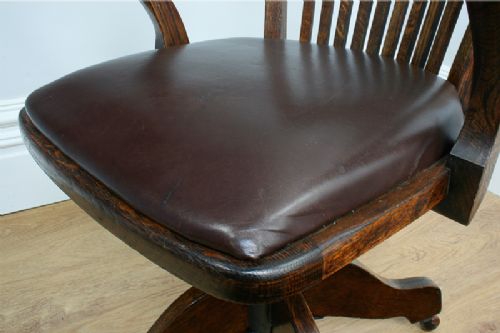 fig 6. Edwardian Oak Revolving Office Armchair