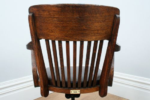 fig 7. Edwardian Oak Revolving Office Armchair