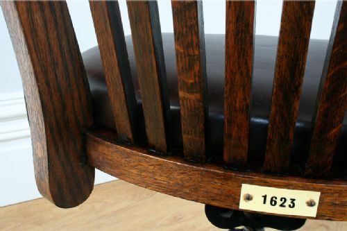 fig 8. Edwardian Oak Revolving Office Armchair