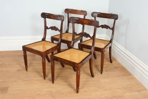 Set of 4 Regency Rosewood Trafalgar Influenced Dining Chairs