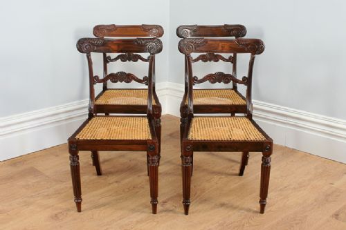fig 1. Set of 4 Regency Rosewood Trafalgar Influenced Dining Chairs
