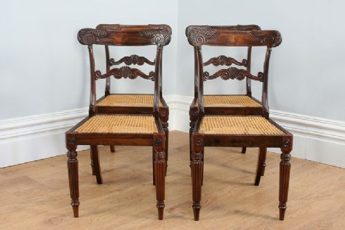 fig 2. Set of 4 Regency Rosewood Trafalgar Influenced Dining Chairs