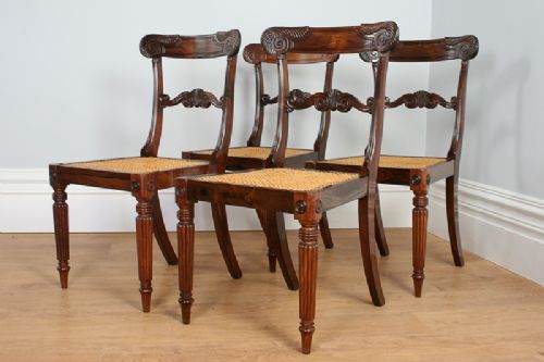 fig 3. Set of 4 Regency Rosewood Trafalgar Influenced Dining Chairs