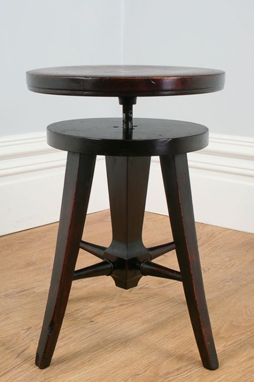 fig 2. Adjustable Victorian Red Walnut Circular Stool (Circa 1840)