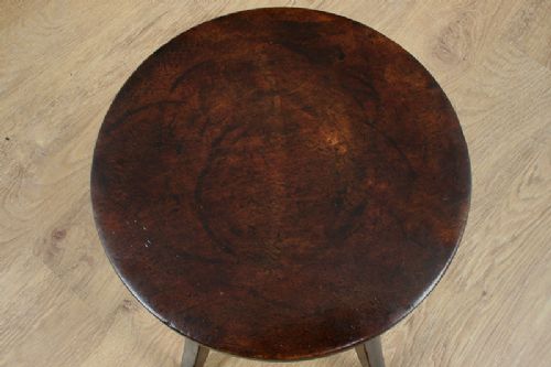 fig 3. Adjustable Victorian Red Walnut Circular Stool (Circa 1840)