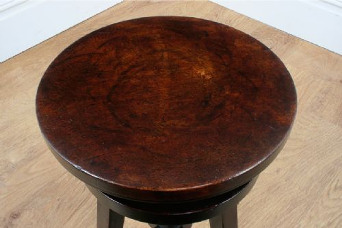 fig 4. Adjustable Victorian Red Walnut Circular Stool (Circa 1840)