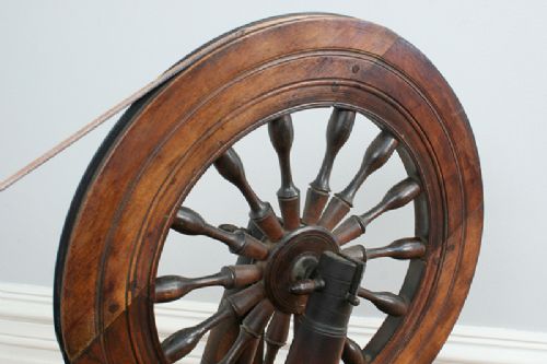 fig 2. Victorian Scottish Crofters Beech & Ash Spinning Wheel (Circa 1850)