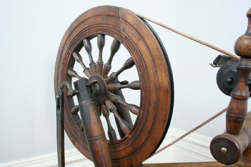 fig 5. Victorian Scottish Crofters Beech & Ash Spinning Wheel (Circa 1850)