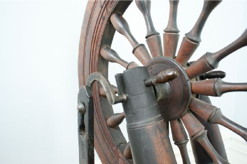 fig 7. Victorian Scottish Crofters Beech & Ash Spinning Wheel (Circa 1850)